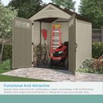 Suncast Vista 7' x 7' Resin Storage Shed All-Weather Backyard Utility Shed with IllumiVent System and Windows - Image 7