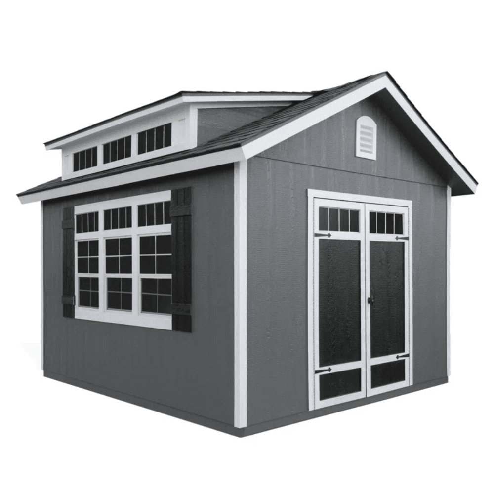 saybrokeeer-product-282-image-1.png Handy Home Windemere 10' x 12' Wood Storage Shed Backyard Garden Utility Shed with Double Doors and Windows - Image 1