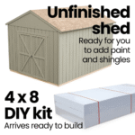 Handy Home Windemere 10' x 12' Wood Storage Shed Backyard Garden Utility Shed with Double Doors and Windows - Image 12