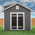 Handy Home Windemere 10' x 12' Wood Storage Shed Backyard Garden Utility Shed with Double Doors and Windows - Image 13