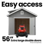 Handy Home Windemere 10' x 12' Wood Storage Shed Backyard Garden Utility Shed with Double Doors and Windows - Image 3