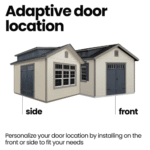 Handy Home Windemere 10' x 12' Wood Storage Shed Backyard Garden Utility Shed with Double Doors and Windows - Image 5