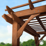 Backyard Discovery 12' x 10' Cedar Wood Pergola Garden Arbor Patio Shade Structure with PowerPort and Anchoring Feet - Image 5
