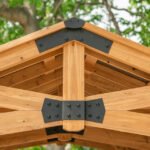 Backyard Discovery Norwood 20' x 12' Cedar Wood Pavilion Carport Heavy-Duty Gazebo Shelter with Steel Roof and PowerPort - Image 6