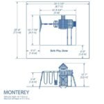Backyard Discovery Monterey Cedar Wood Playset Swing Set with Double Story Clubhouse Wave Slide and Glider Swing - Image 5