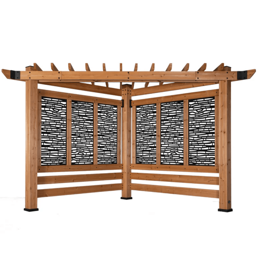 saybrokeeer-product-296-image-1.png Backyard Discovery Verona 13' x 10' Cedar Wood Cabana Pergola Patio Shade Structure with Composite Bamboo Privacy Panels - Image 1