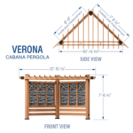 Backyard Discovery Verona 13' x 10' Cedar Wood Cabana Pergola Patio Shade Structure with Composite Bamboo Privacy Panels - Image 2