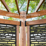 Backyard Discovery Verona 13' x 10' Cedar Wood Cabana Pergola Patio Shade Structure with Composite Bamboo Privacy Panels - Image 4
