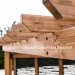 Backyard Discovery Verona 13' x 10' Cedar Wood Cabana Pergola Patio Shade Structure with Composite Bamboo Privacy Panels - Image 5