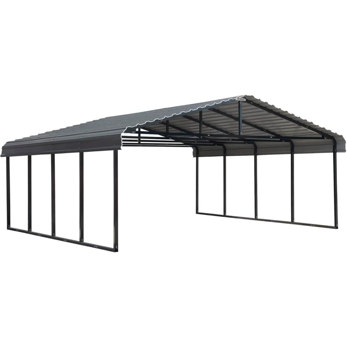 saybrokeeer-product-298-image-1.jpg VersaTube Classic 20' x 20' x 7' Steel Carport DIY Kit Metal Roof Vehicle Shelter with Slip-Fit Frame - Image 1