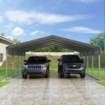 VersaTube Classic 20' x 20' x 7' Steel Carport DIY Kit Metal Roof Vehicle Shelter with Slip-Fit Frame - Image 3