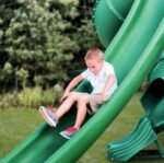 Gorilla Playsets Mountaineer Treehouse Cedar Wooden Swing Set with Tube Slide Wave Slide Rope Ladder and Sandbox - Image 5