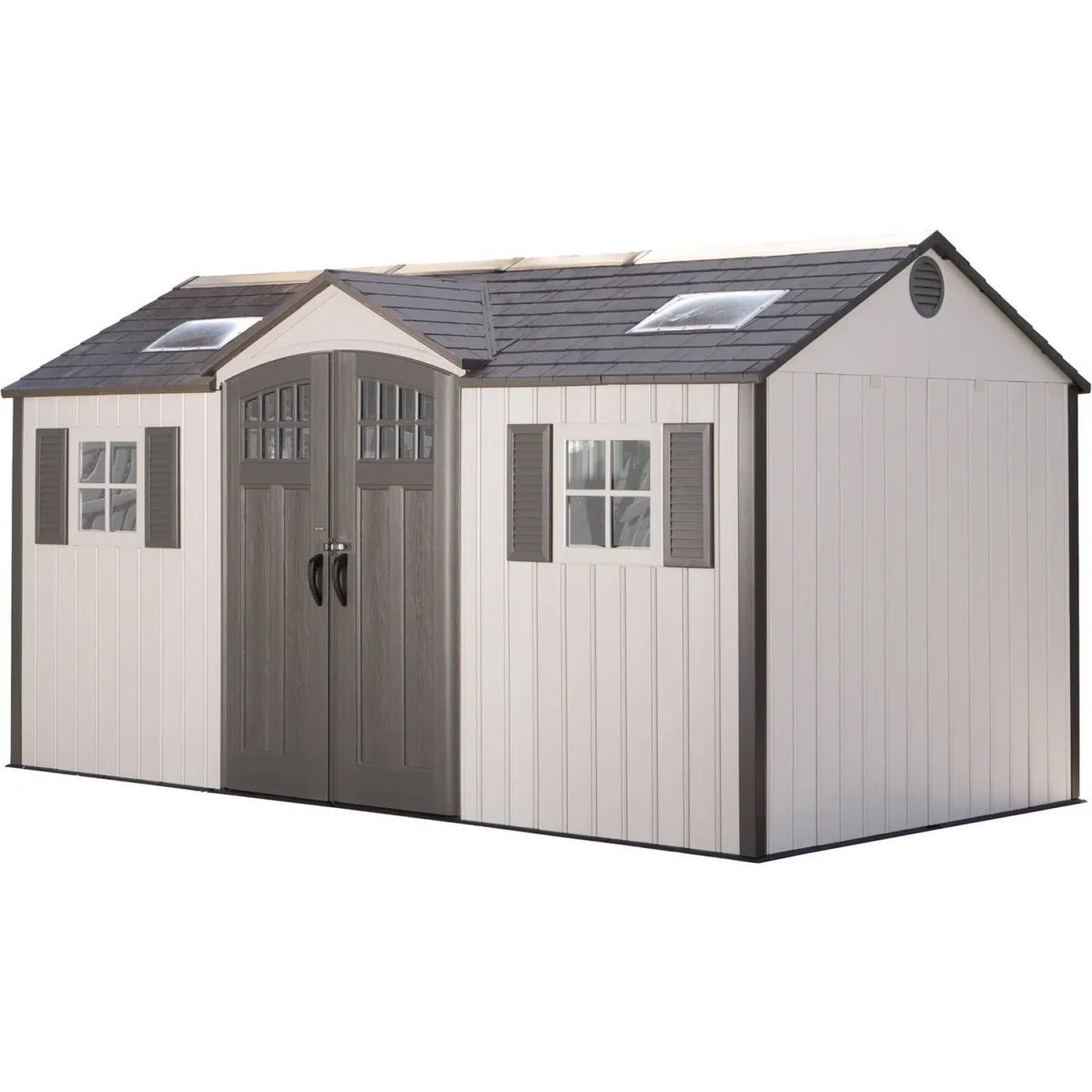 saybrokeeer-product-303-image-1.jpg Lifetime 15' x 8' Outdoor Storage Shed Steel-Reinforced Polyethylene Side Entry Backyard Shed with Skylights and Windows - Image 1