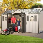 Lifetime 15' x 8' Outdoor Storage Shed Steel-Reinforced Polyethylene Side Entry Backyard Shed with Skylights and Windows - Image 3