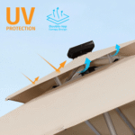PURPLE LEAF Double Top Deluxe Solar Powered LED Cantilever Patio Umbrella Square Outdoor Umbrella with 360-Degree Rotation - Image 13