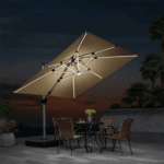 PURPLE LEAF Double Top Deluxe Solar Powered LED Cantilever Patio Umbrella Square Outdoor Umbrella with 360-Degree Rotation - Image 2