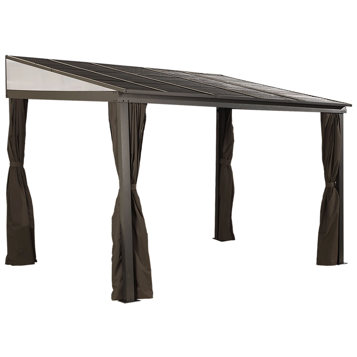 saybrokeeer-product-308-image-1.png Sojag Portland No. 53 10' x 12' Wall-Mounted Gazebo Rustproof Aluminum Frame and Galvanized Steel Roof with Mosquito Netting - Image 1