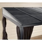 Sojag Portland No. 53 10' x 12' Wall-Mounted Gazebo Rustproof Aluminum Frame and Galvanized Steel Roof with Mosquito Netting - Image 3