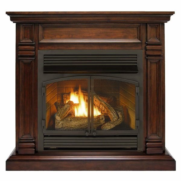 saybrokeeer-product-378-image-1.jpg Duluth Forge 32,000 BTU Dual Fuel Ventless Gas Fireplace with Walnut Mantel - Image 1