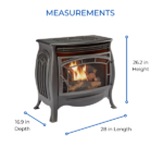 Duluth Forge FDSR25 26,000 BTU Matte Black Dual Fuel Ventless Gas Stove - Image 6