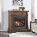 Duluth Forge 32,000 BTU Dual Fuel Ventless Gas Fireplace with Walnut Mantel - Image 9