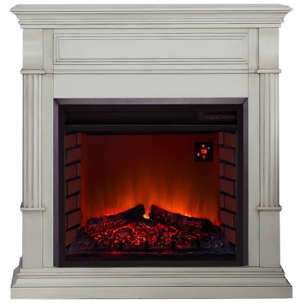 saybrokeeer-product-385-image-1.jpg Duluth Forge Antique White Full Size Electric Fireplace with Wood Mantel - Image 1