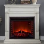 Duluth Forge Antique White Full Size Electric Fireplace with Wood Mantel - Image 3