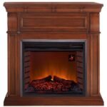 Duluth Forge Auburn Cherry Full Size Electric Fireplace with Wood Mantel