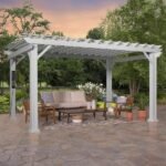 Backyard Discovery Hawthorne 14' x 12' White Steel Pergola with Soft Canopy