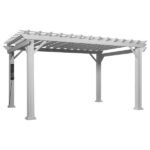 Backyard Discovery Hawthorne 14' x 12' White Steel Pergola with Soft Canopy - Image 2