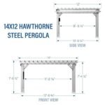 Backyard Discovery Hawthorne 14' x 12' White Steel Pergola with Soft Canopy - Image 3