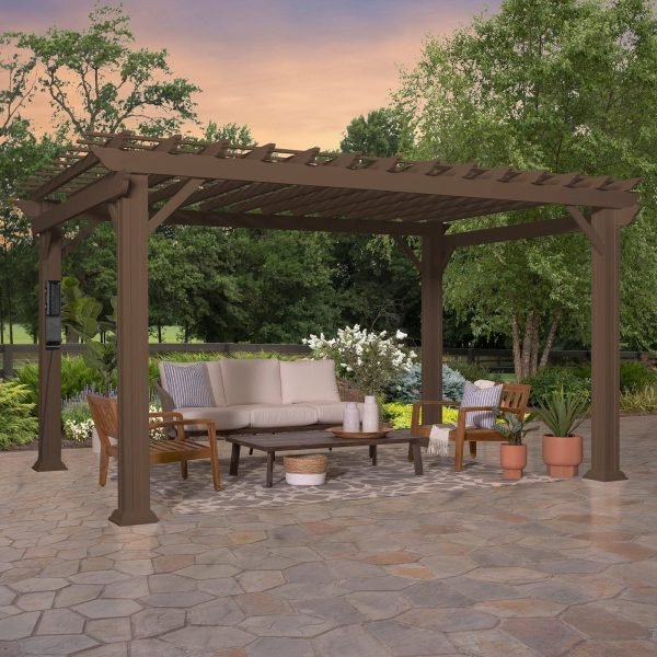 saybrokeeer-product-392-image-1.jpg Backyard Discovery Ashford 14' x 12' Brown Steel Pergola with Soft Canopy - Image 1