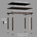 Backyard Discovery Ashford 14' x 12' Brown Steel Pergola with Soft Canopy - Image 13