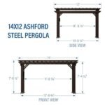 Backyard Discovery Ashford 14' x 12' Brown Steel Pergola with Soft Canopy - Image 3
