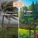 Backyard Discovery Ashford 14' x 12' Brown Steel Pergola with Soft Canopy - Image 4