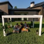 Backyard Discovery Windham 14' x 10' White Steel Pergola with Soft Canopy - Image 9