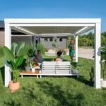 Backyard Discovery Windham 14' x 10' White Steel Pergola with Soft Canopy - Image 10