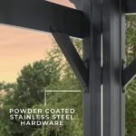 Backyard Discovery Stratford 14' x 10' Black Steel Pergola with Soft Canopy - Image 10