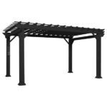 Backyard Discovery Stratford 14' x 10' Black Steel Pergola with Soft Canopy - Image 3