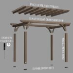 Backyard Discovery Somerville 14' x 10' Barnwood Stain Cedar Wood Pergola - Image 10
