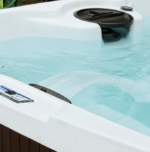 Lifesmart Leganza 6-Person 90-Jet 230V Acrylic Outdoor Hot Tub Spa with Lounge Seating and Waterfall - Image 4