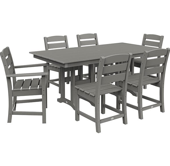 saybrokeeer-product-51-image-1.png POLYWOOD Lakeside 7-Piece Outdoor Patio Dining Set with Farmhouse Table and 6 Chairs - Image 1