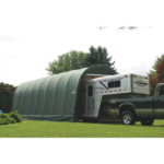 ShelterLogic 15' x 28' x 12' Round Top Heavy-Duty Steel Outdoor Storage Shelter and Garage Canopy - Image 2