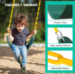Crystals TLC 9.5 Ft. Heavy-Duty Metal Outdoor Swing Set with Saucer Swing and 2 Swings - Image 6