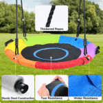 Klokick Heavy-Duty Metal Outdoor Swing Set with Saucer Swing and 2 Belt Swings - Image 4