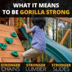 Gorilla Playsets Outing III Wooden Outdoor Playset with Monkey Bars and Slide - Image 5