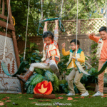 KidKraft Ranger Retreat Wooden Outdoor Playset with Tube Slide and 3 Swings - Image 8