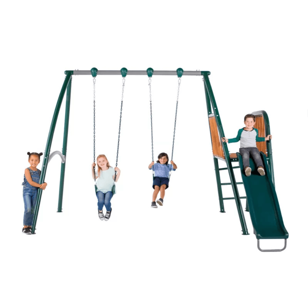 saybrokeeer-product-64-image-1.png Sportspower Alta Oaks 10 Ft. Wooden Outdoor Swing Set with 6-Foot Wave Slide - Image 1