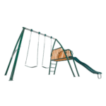 Sportspower Alta Oaks 10 Ft. Wooden Outdoor Swing Set with 6-Foot Wave Slide - Image 8
