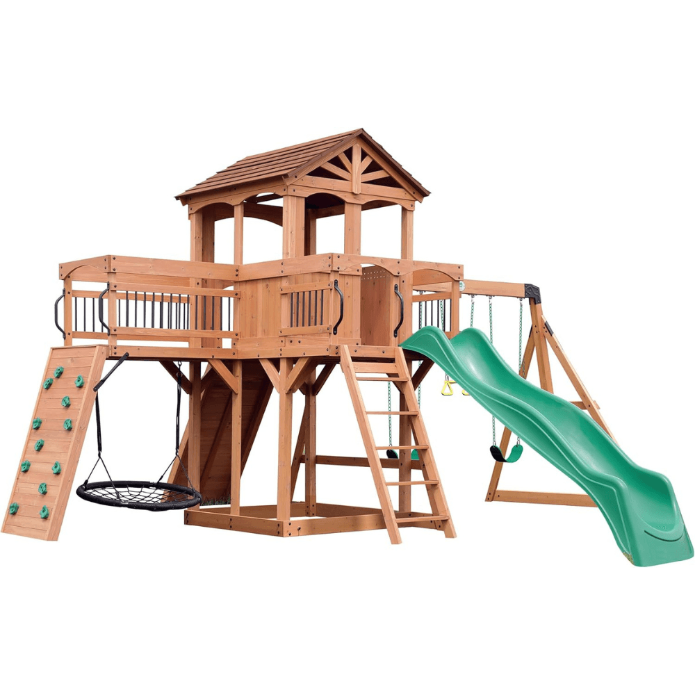 saybrokeeer-product-65-image-1.png Backyard Discovery Sterling Point Cedar Wood Outdoor Swing Set with Slide - Image 1
